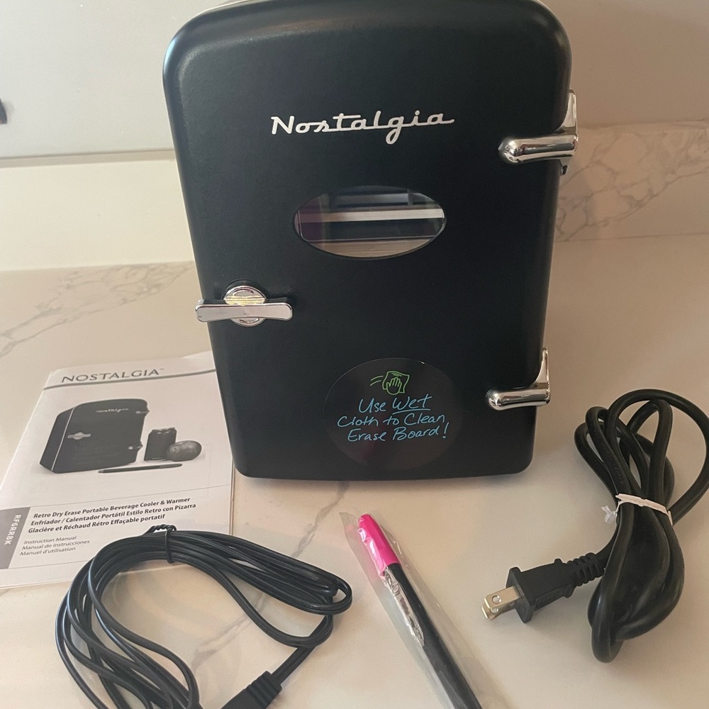 Nostalgia Black Retro 6-Can Mini Fridge